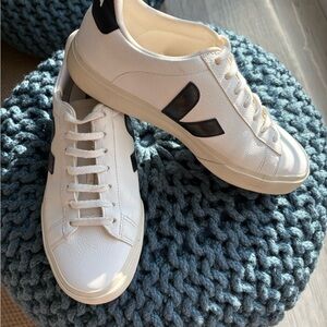 Veja Women's White Sneakers with Black Detail